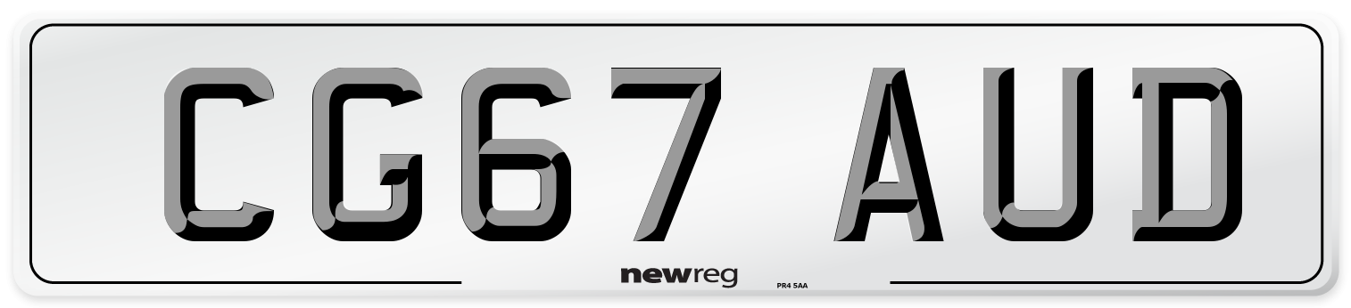 CG67 AUD Number Plate from New Reg